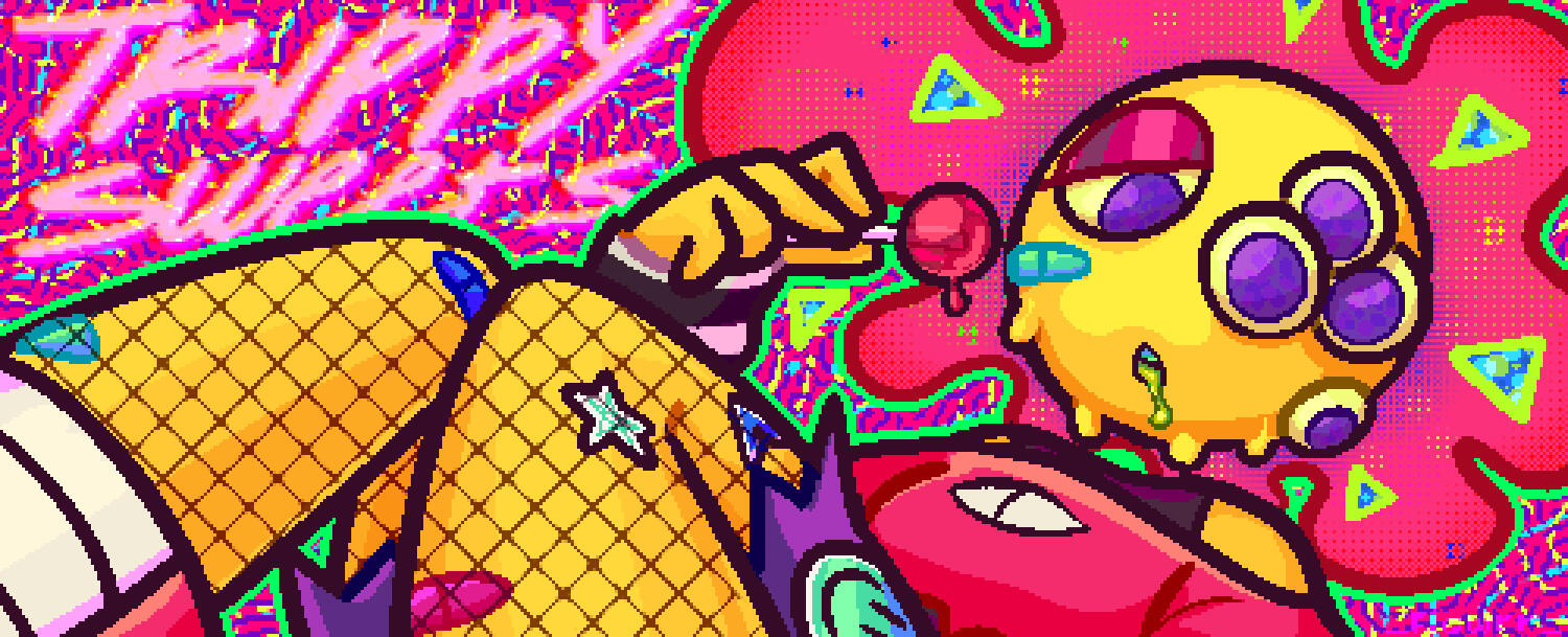 Full body | Dynamic pose, pixelated style, pattern background | $65