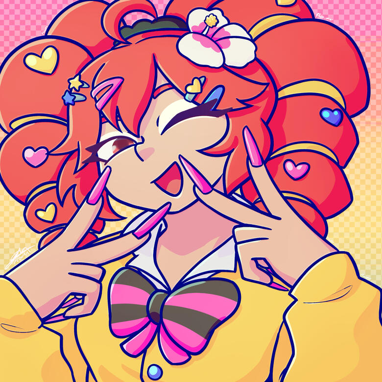 Bust, pattern background, added color filters | $45