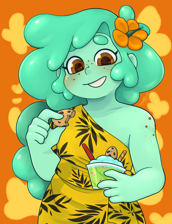 Soft shading - Half body, added prop | $70