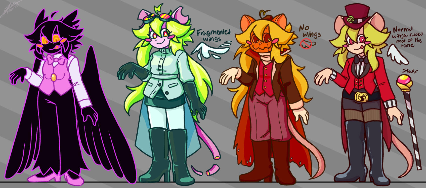 Lineart + Color, added shading, multiple characters (lineup) | $180